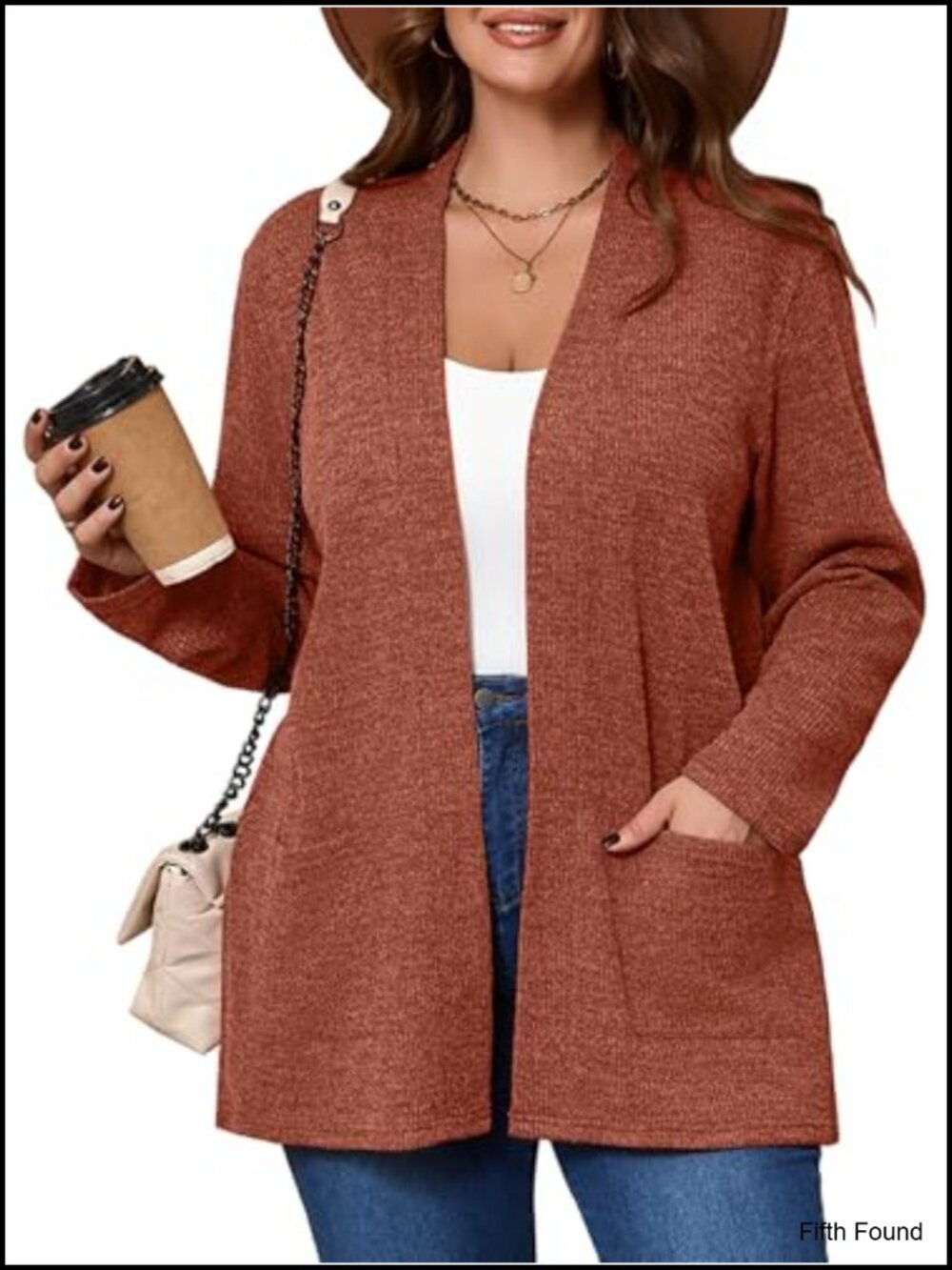 Plus Size Lightweight Open Front Cardigan Long Sleeve Sweater Cover Up